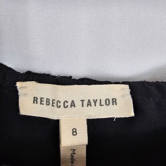 Rebecca Taylor Off Shoulder Lace top in Black - Size 8 - Picture 2 of 9